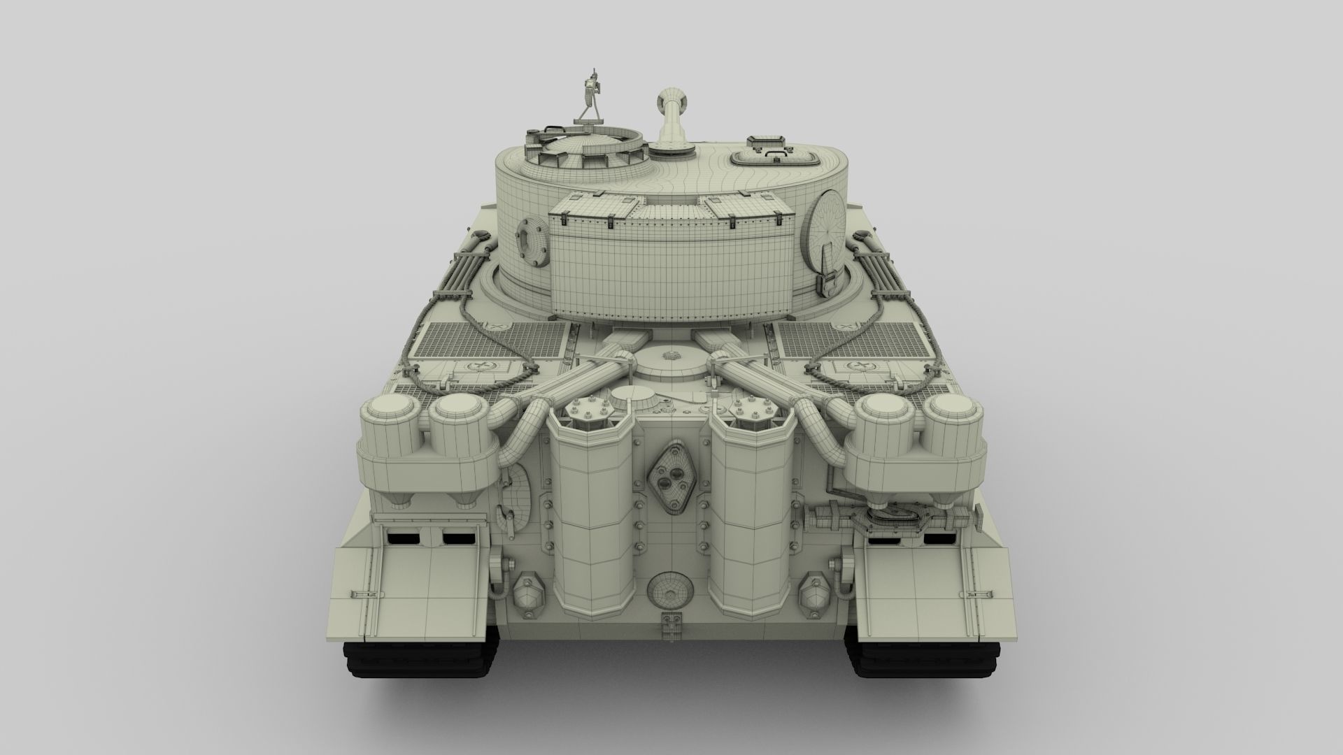 Panzer Tiger Tank Early with interior 3D model_50