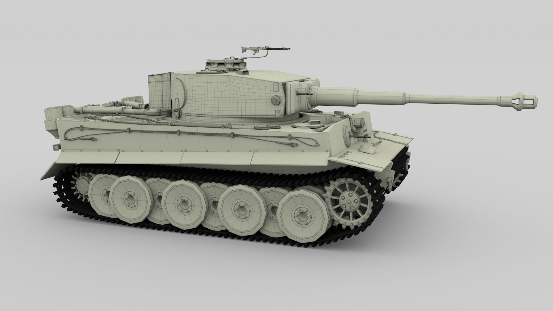 Panzer Tiger Tank Early with interior 3D model_35