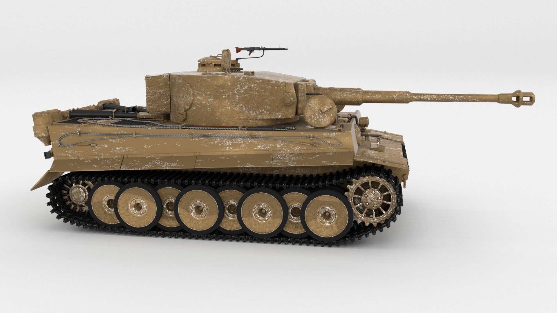 Panzer Tiger Tank Early with interior 3D model_24