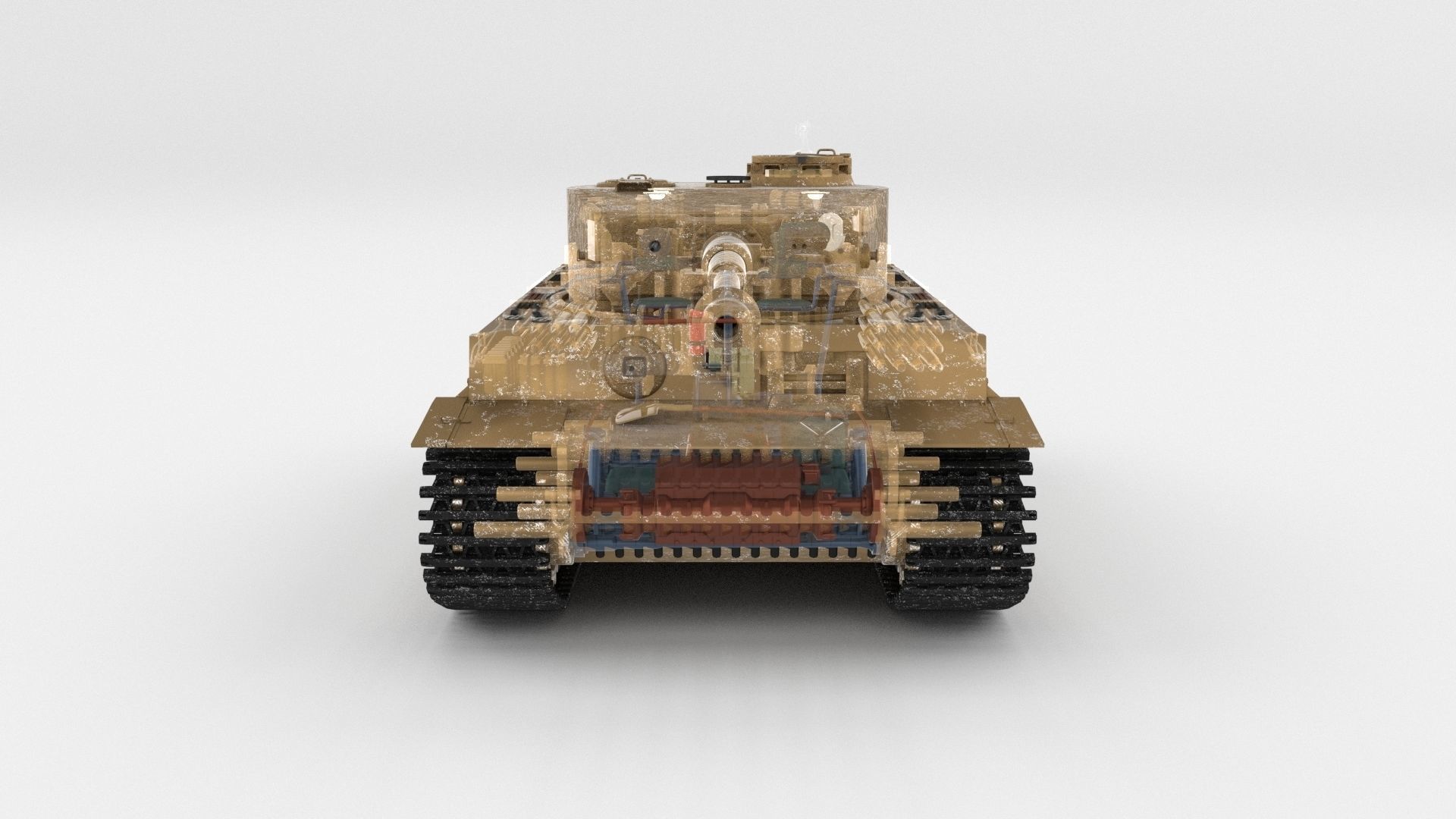 Panzer Tiger Tank Early with interior 3D model_14