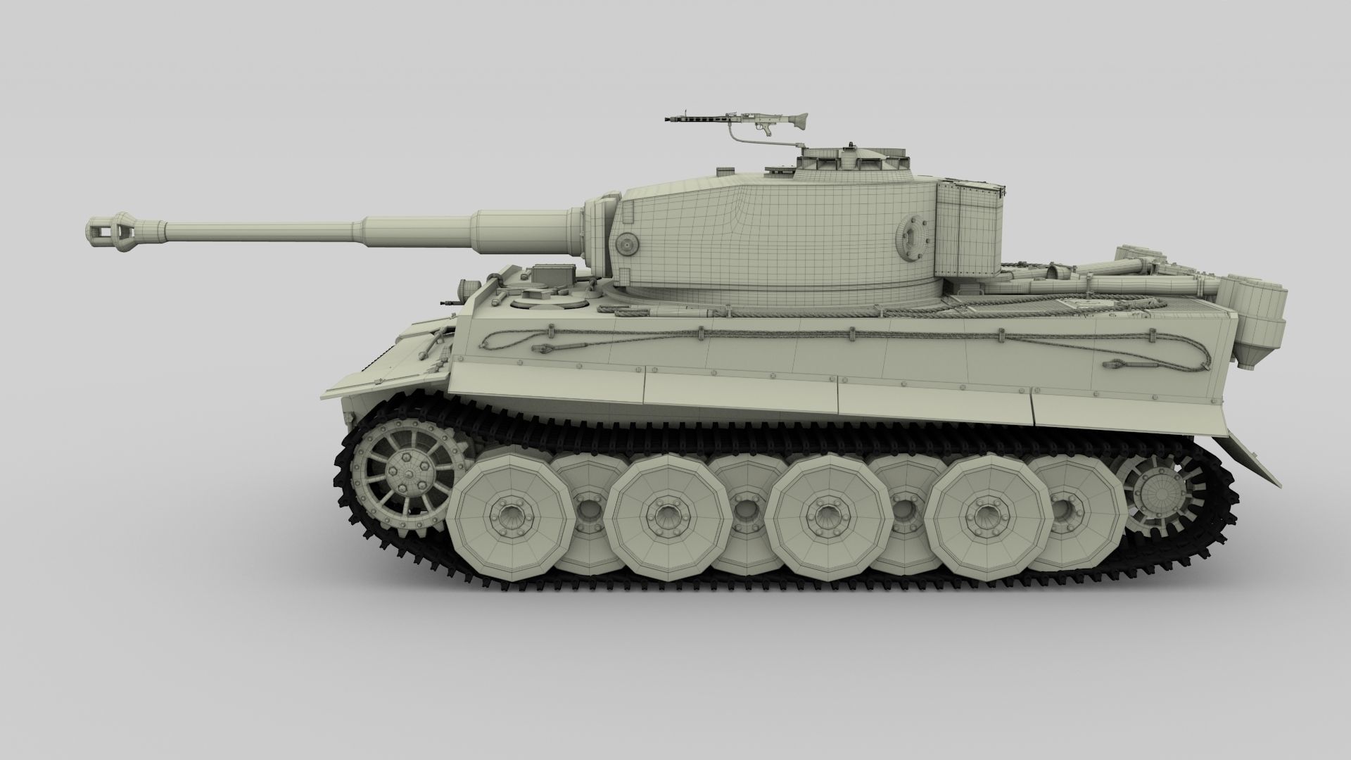 Panzer Tiger Tank Early with interior 3D model_76