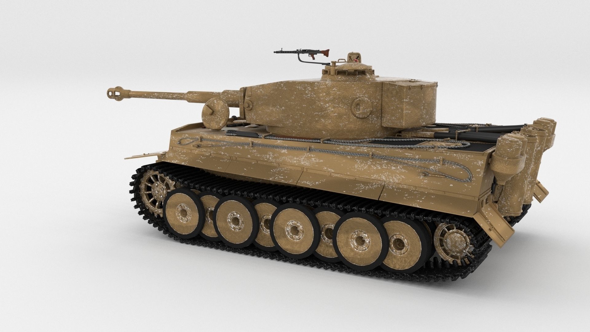 Panzer Tiger Tank Early with interior 3D model_85