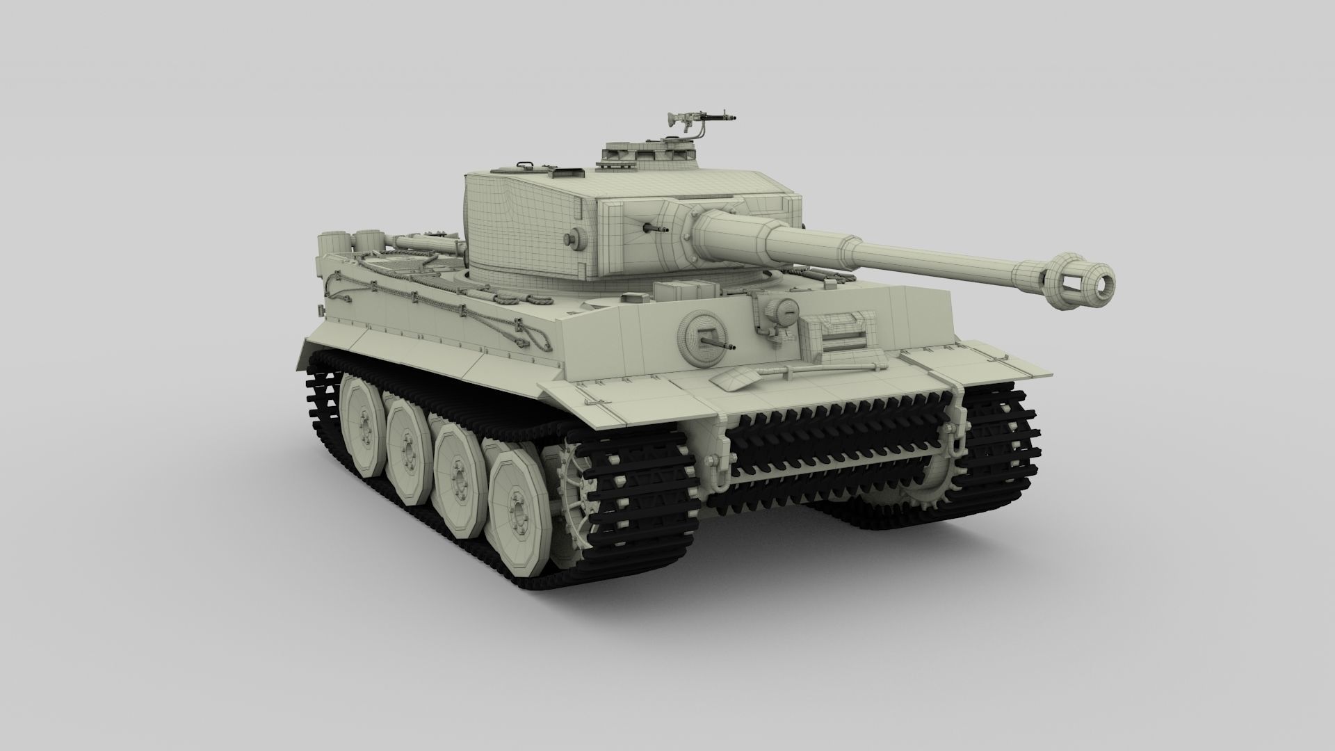 Panzer Tiger Tank Early with interior 3D model_17
