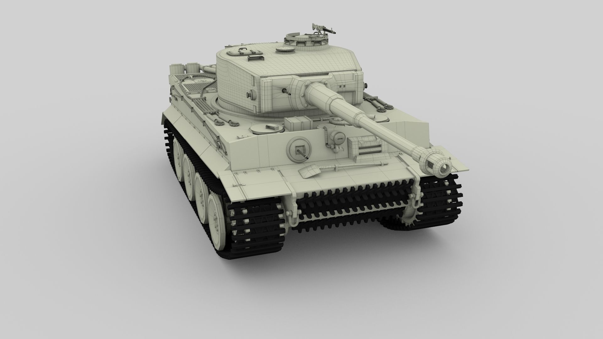 Panzer Tiger Tank Early with interior 3D model_26