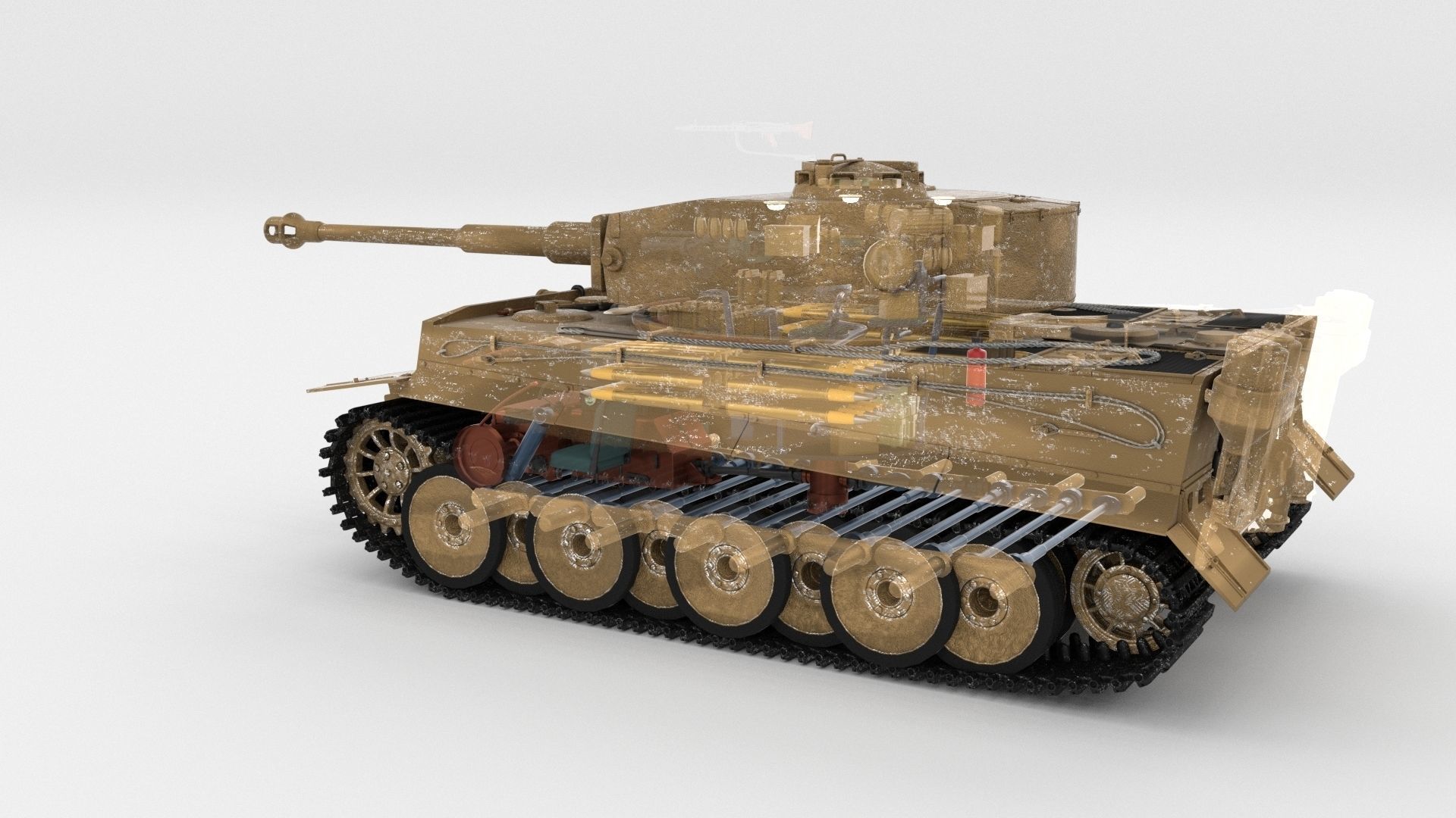Panzer Tiger Tank Early with interior 3D model_12