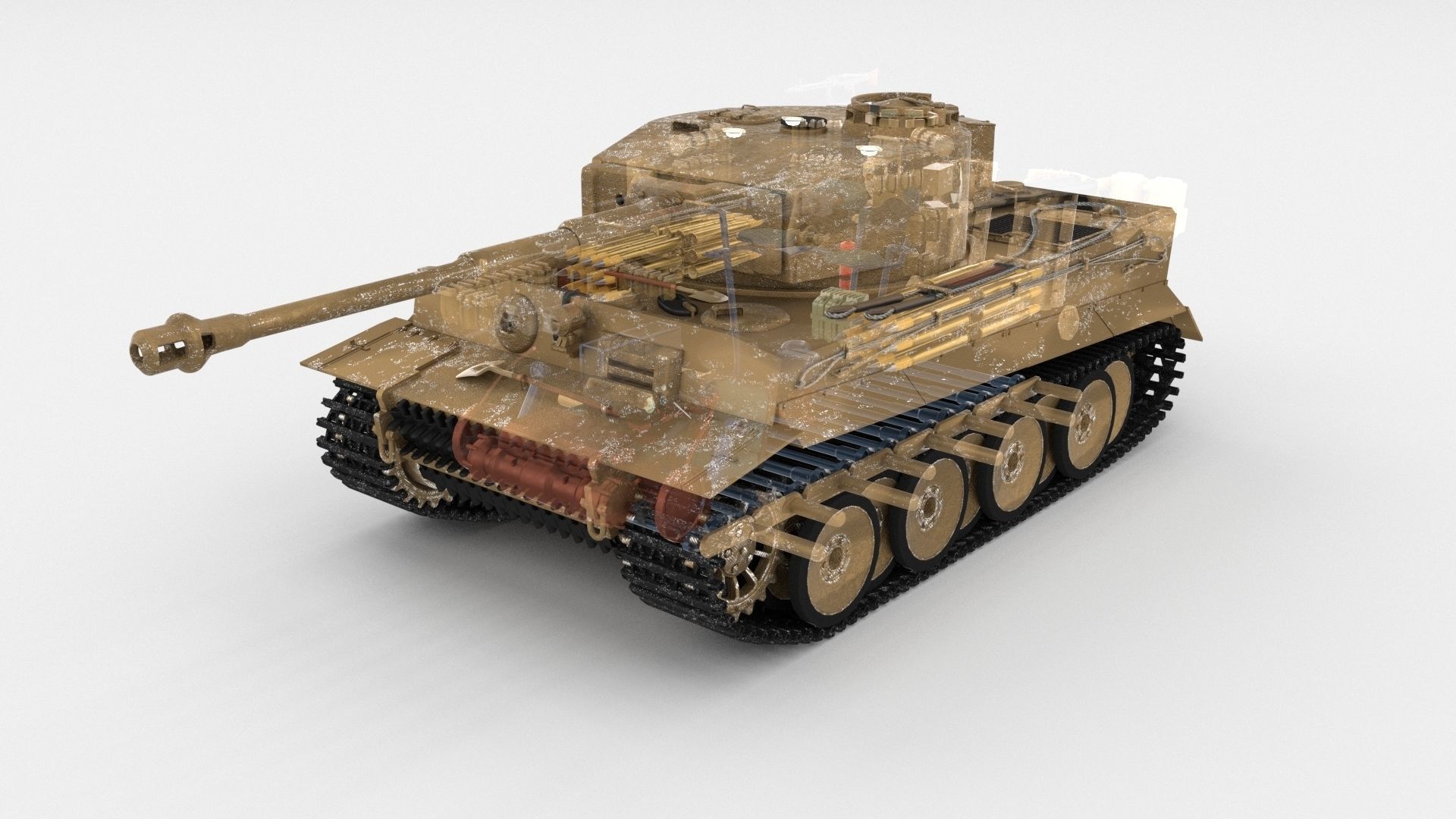 Panzer Tiger Tank Early with interior 3D model_87