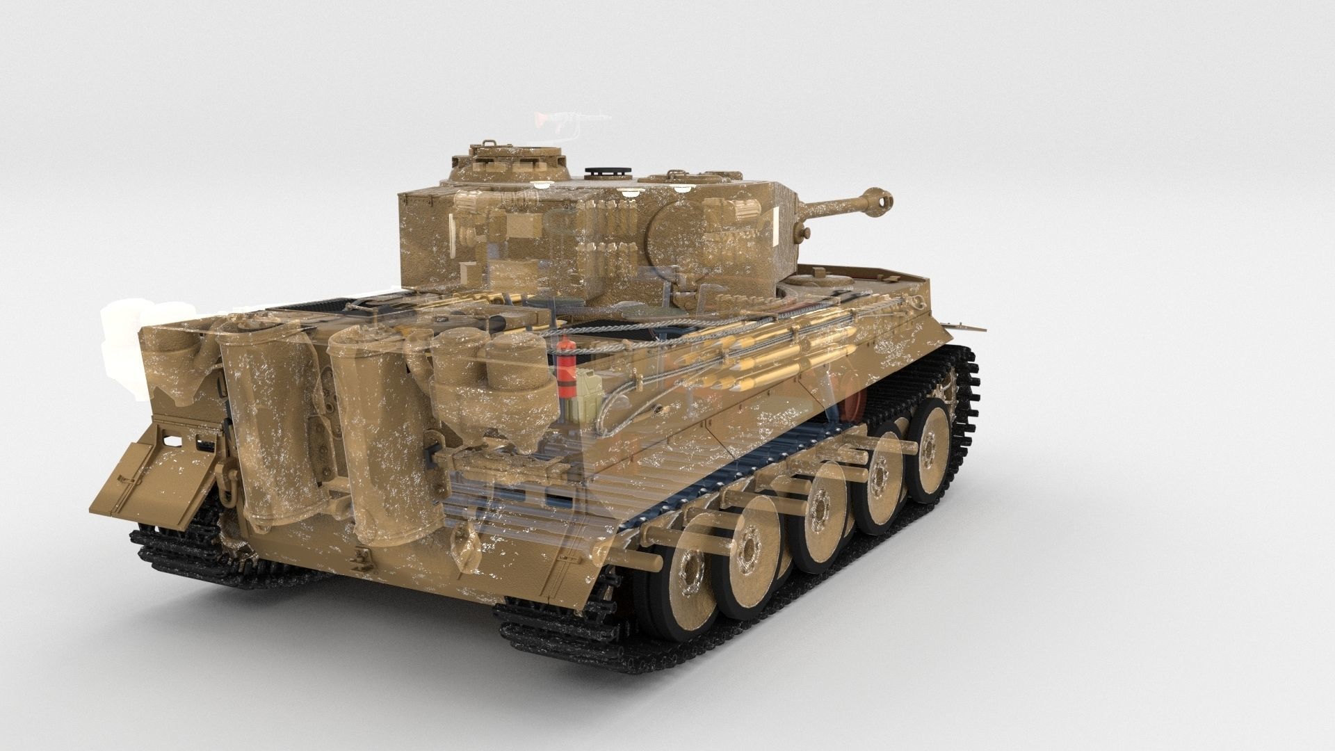 Panzer Tiger Tank Early with interior 3D model_40