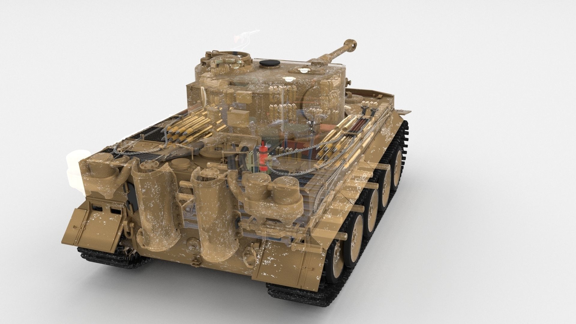 Panzer Tiger Tank Early with interior 3D model_47