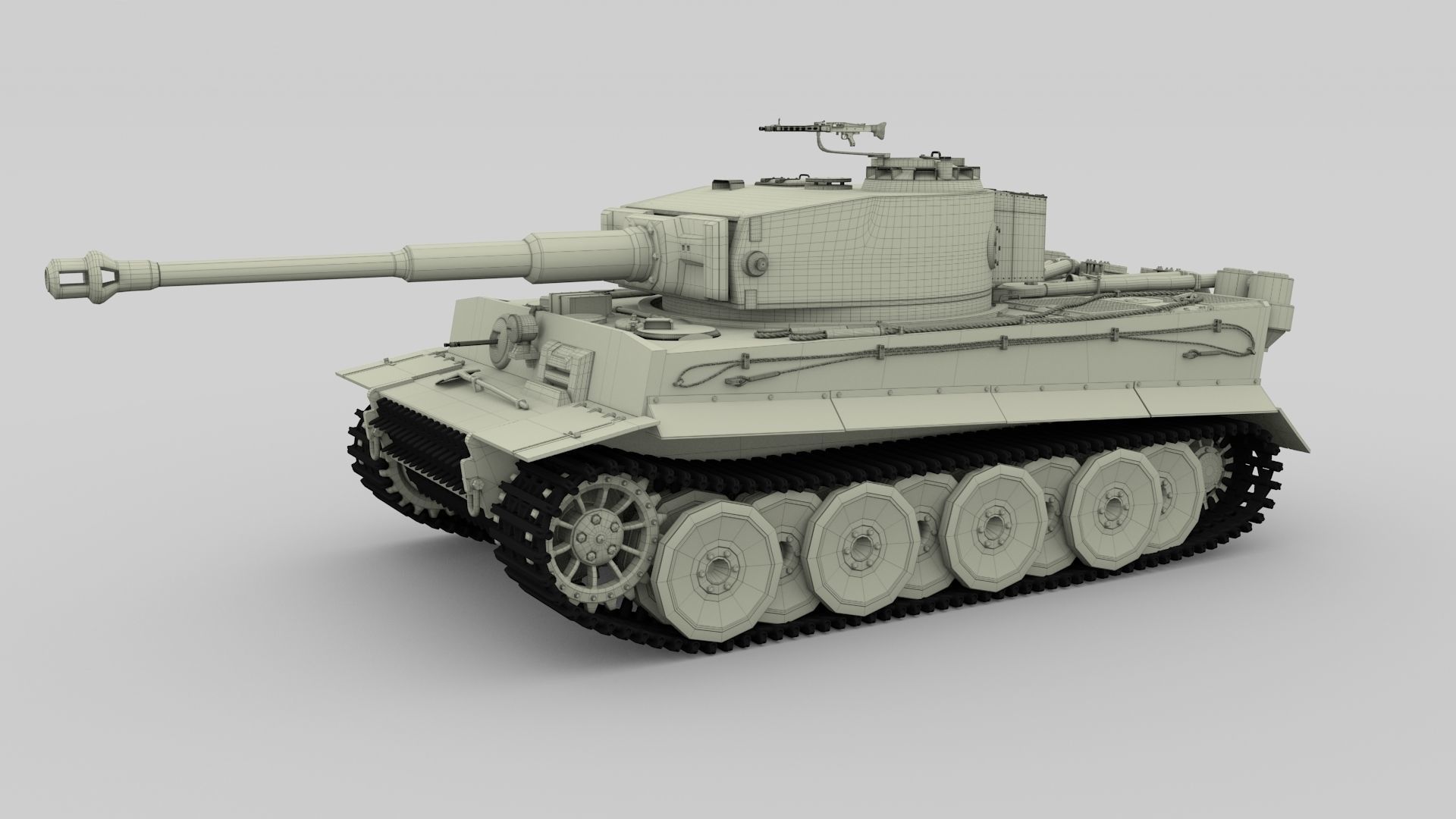 Panzer Tiger Tank Early with interior 3D model_82