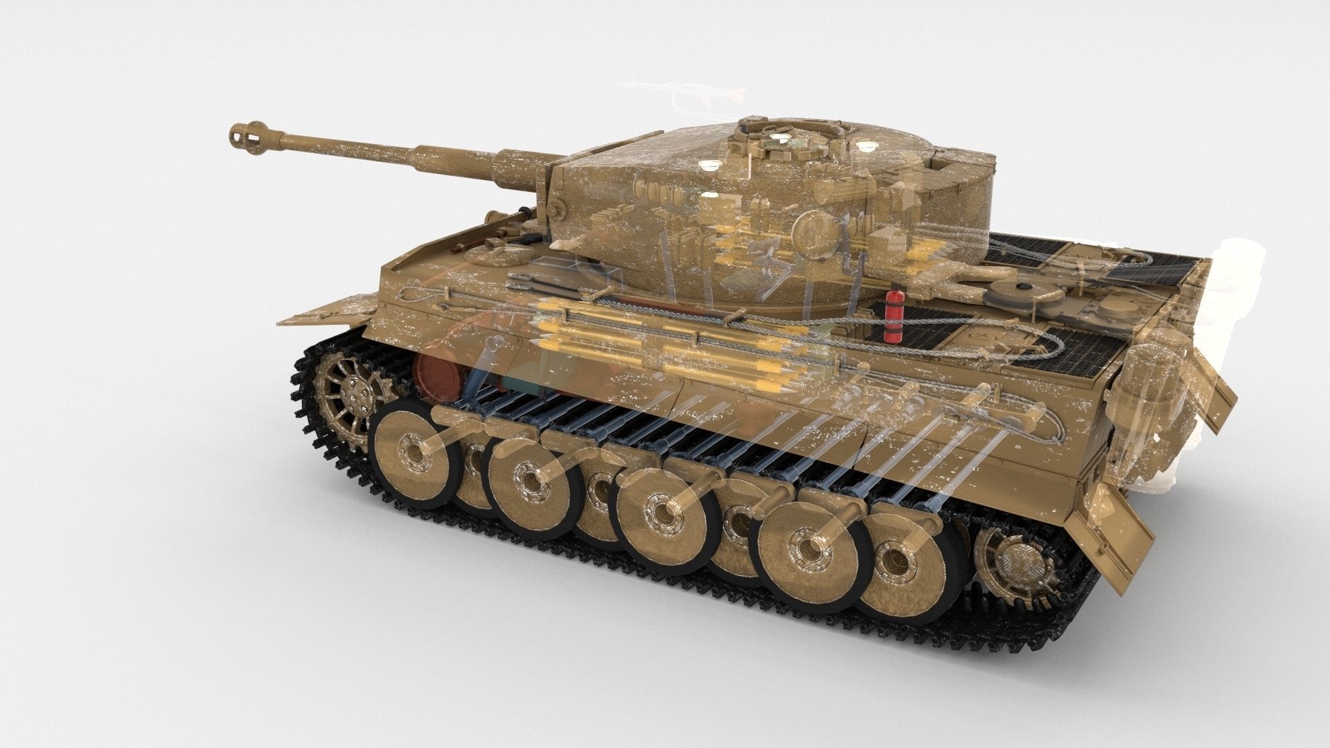 Panzer Tiger Tank Early with interior 3D model_41