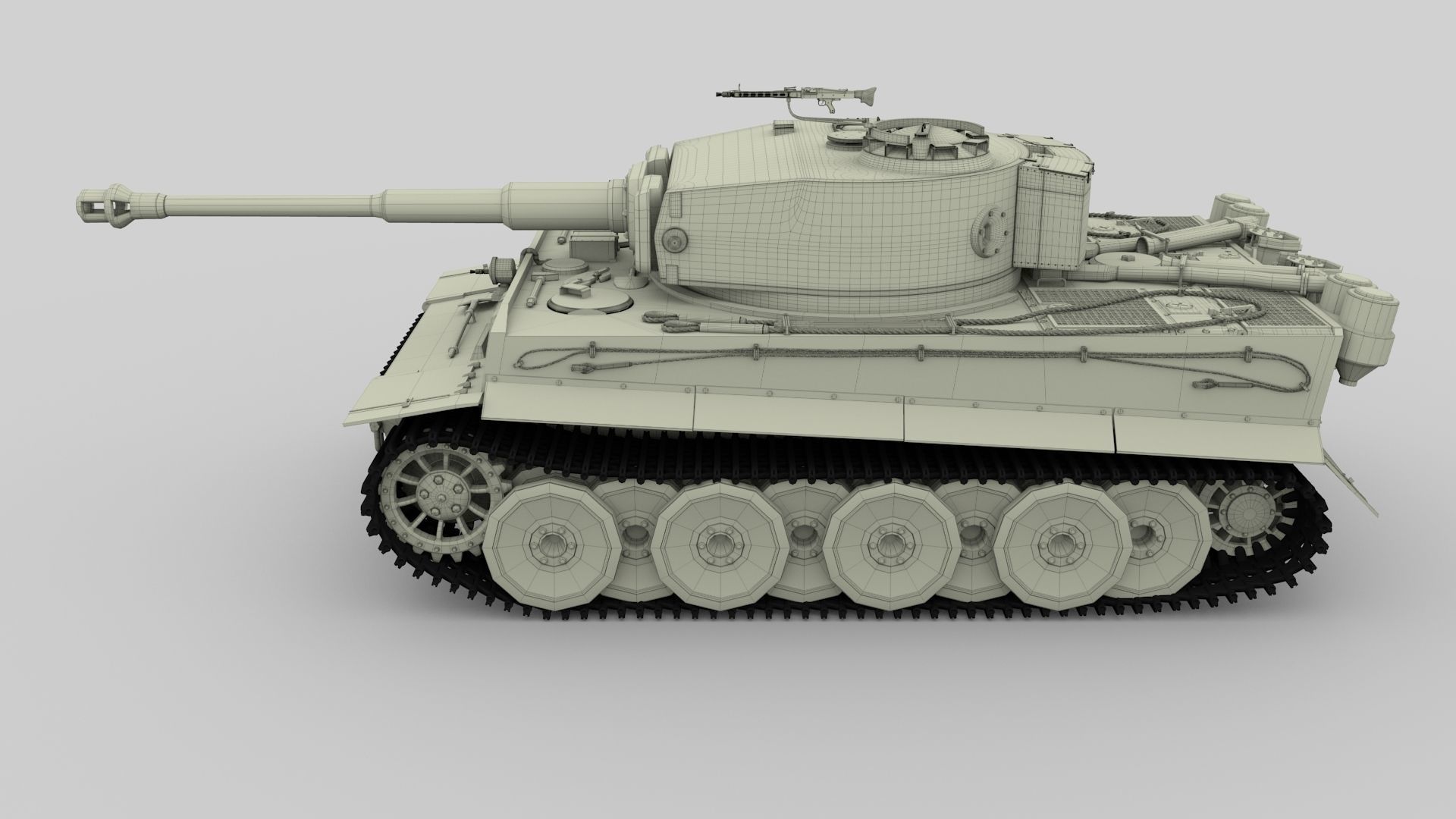 Panzer Tiger Tank Early with interior 3D model_80