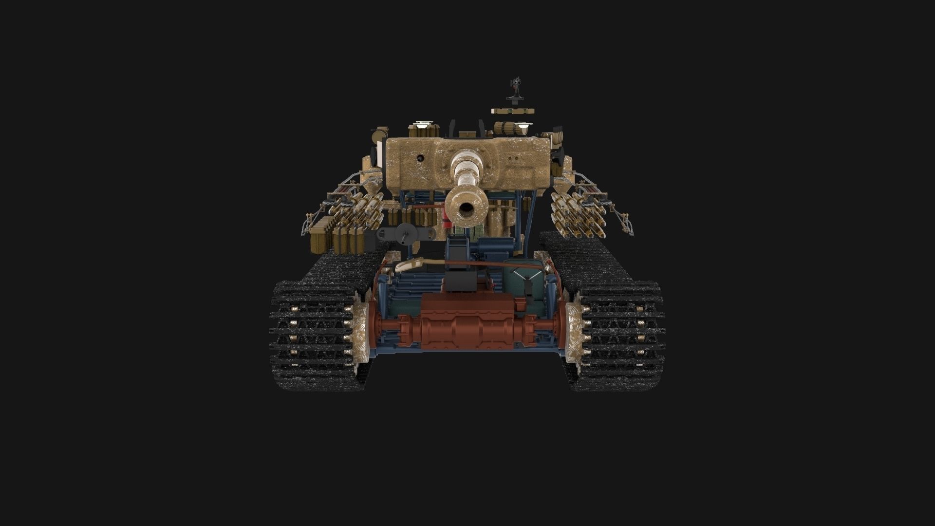 Panzer Tiger Tank Early with interior 3D model_77