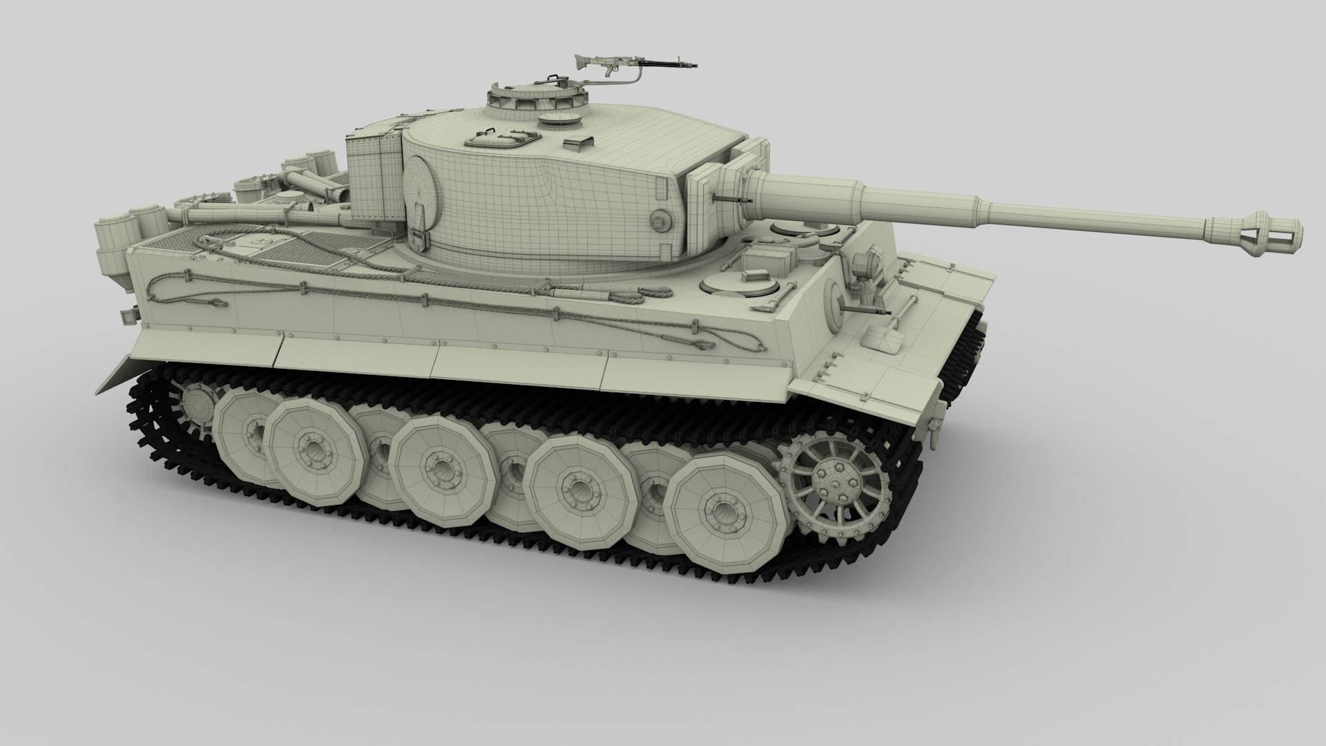 Panzer Tiger Tank Early with interior 3D model_56