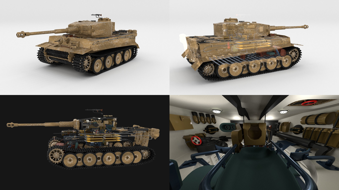 Panzer Tiger Tank Early with interior 3D model
