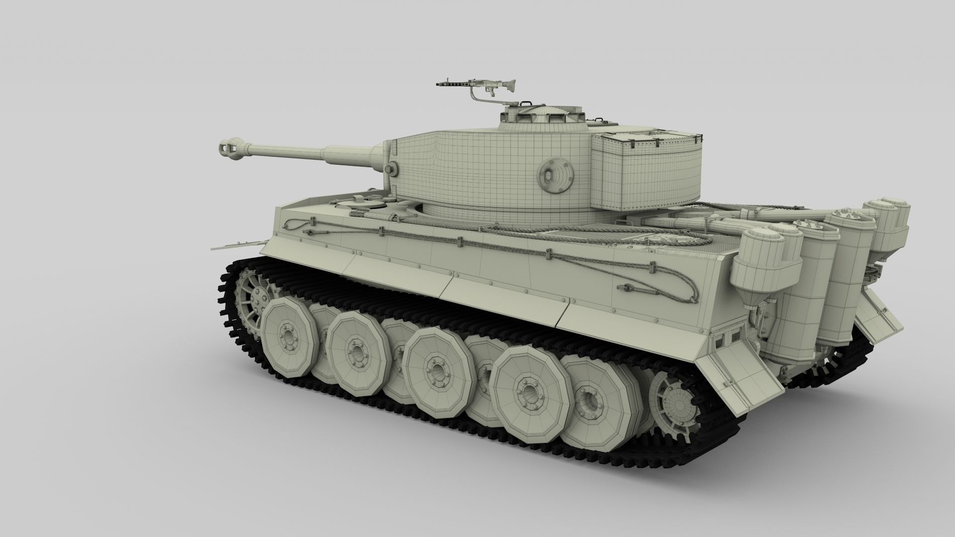 Panzer Tiger Tank Early with interior 3D model_83