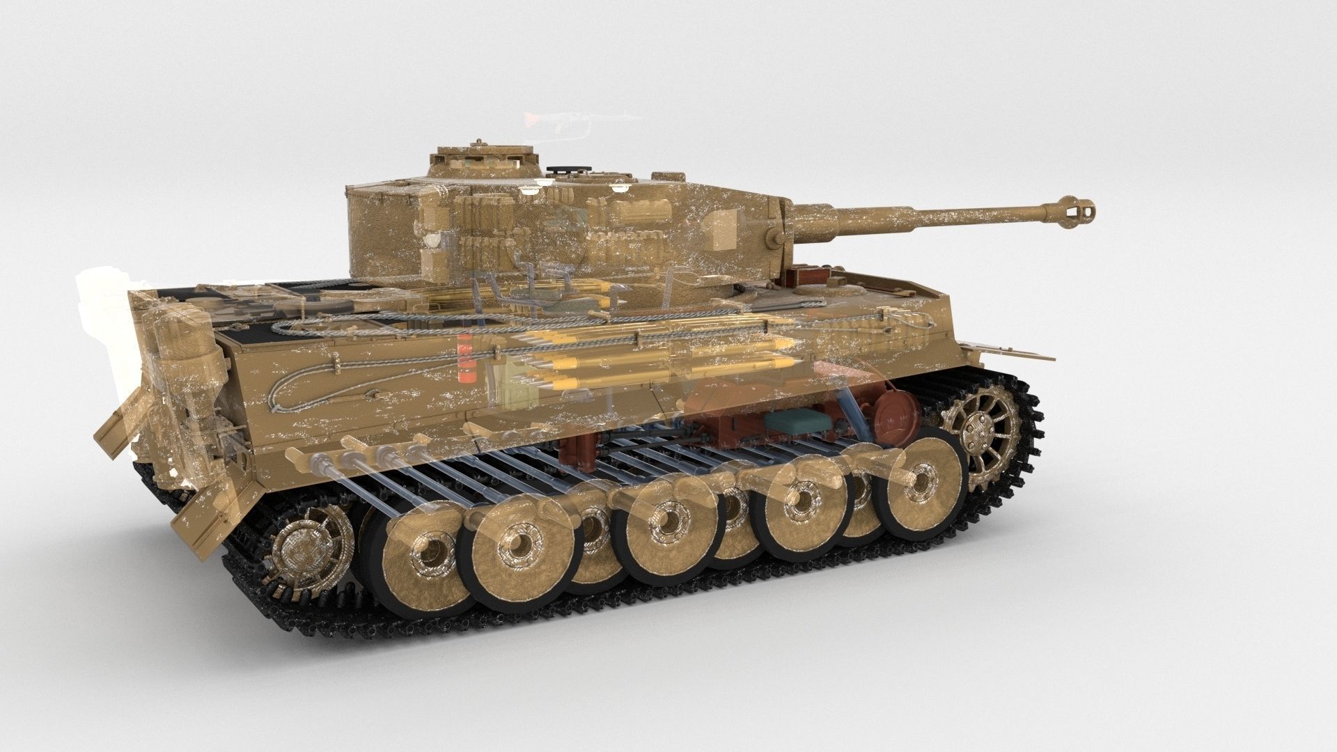 Panzer Tiger Tank Early with interior 3D model_66
