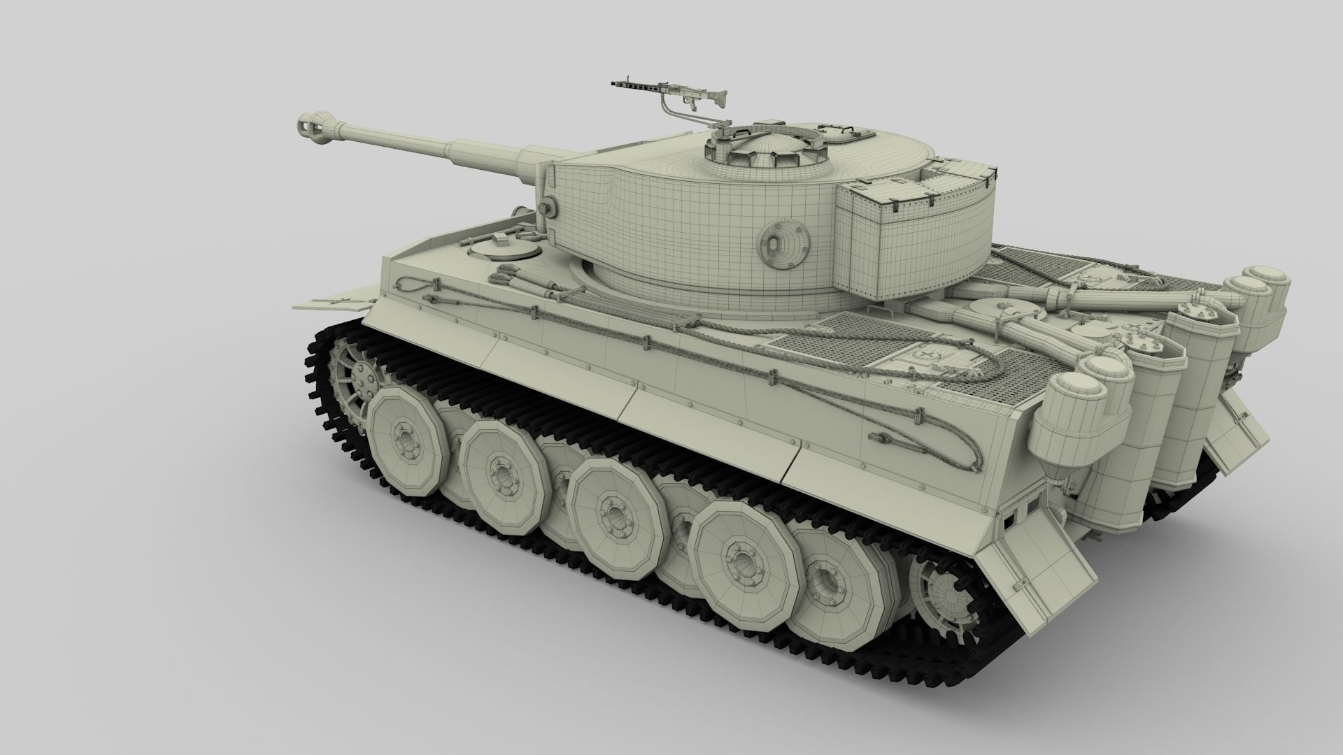 Panzer Tiger Tank Early with interior 3D model_39