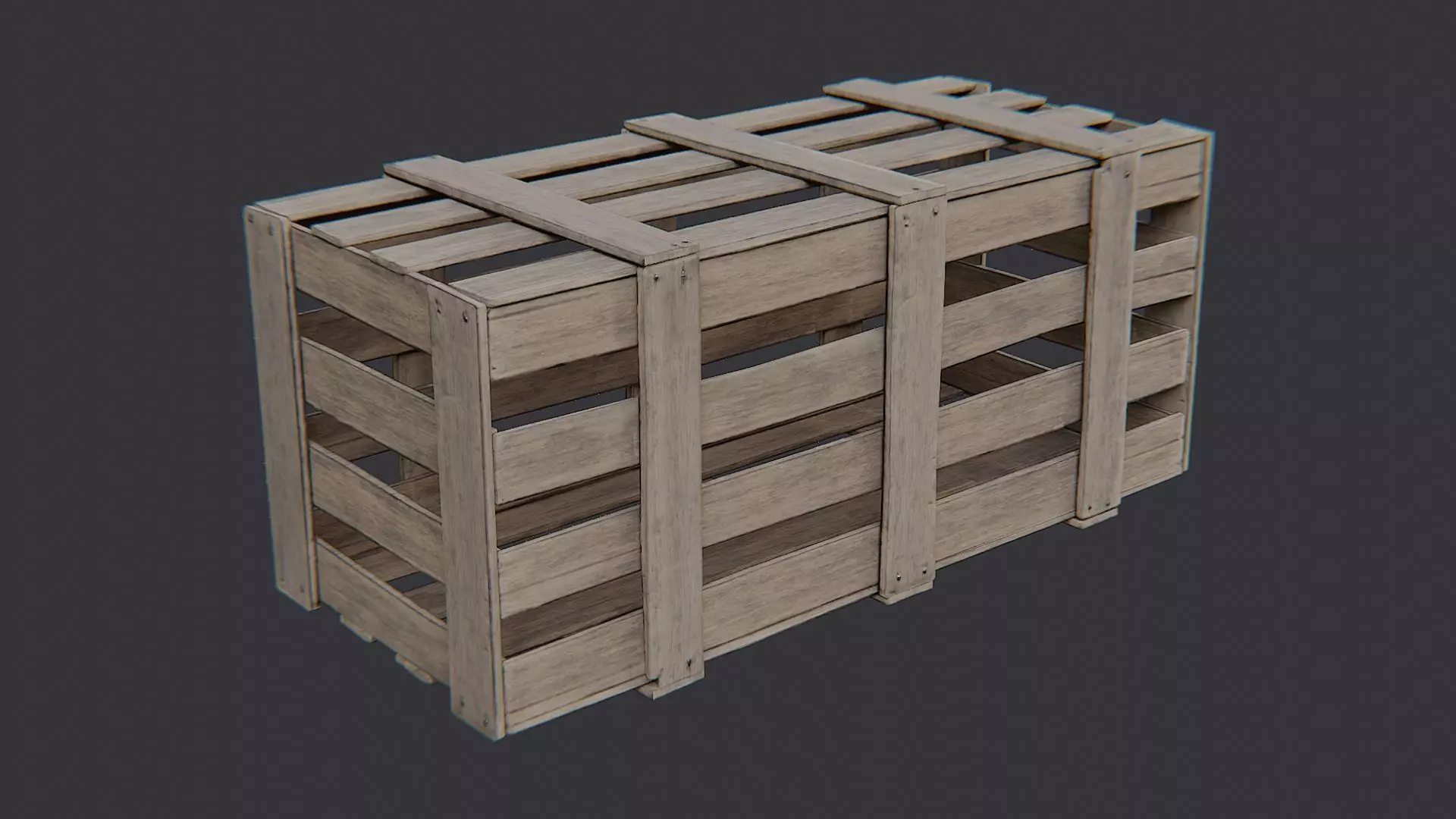 Dun Wood Crate on Pallet for Storage Low-poly 3D model_0
