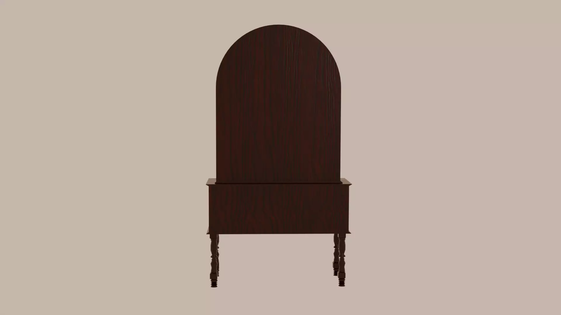 Antique China Cabinet or Hutch with Glass Door 3D model_4