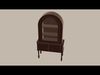 Antique China Cabinet or Hutch with Glass Door 3D model_1