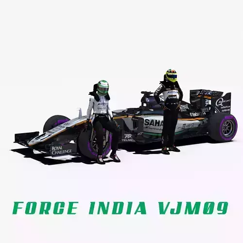Force India VJM09 Low-poly 3D model