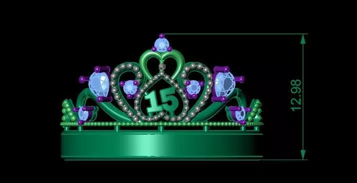 Princess Fifteen Ring 3D print model_2