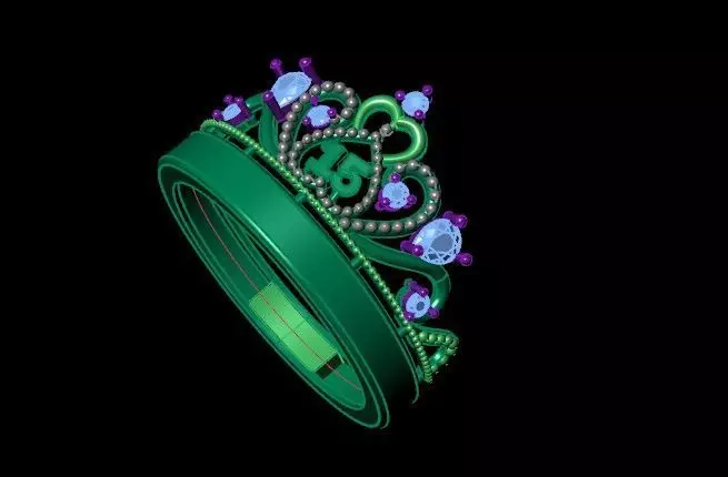Princess Fifteen Ring 3D print model_1