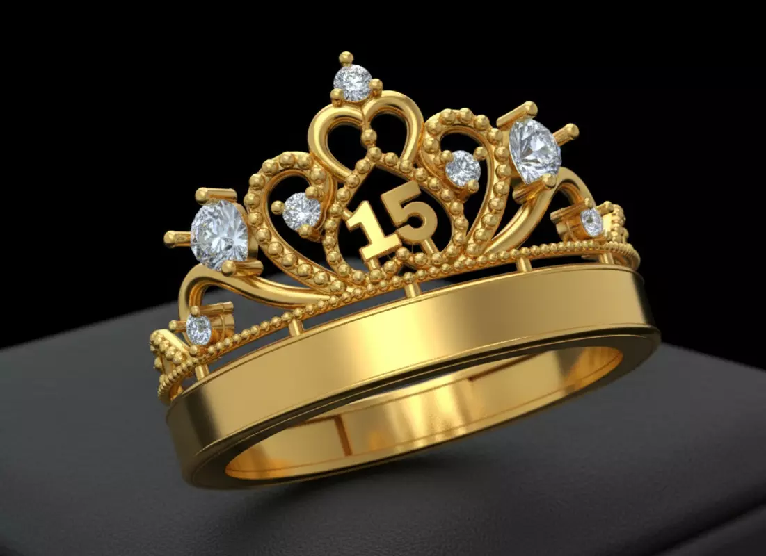 Princess Fifteen Ring 3D print model_0
