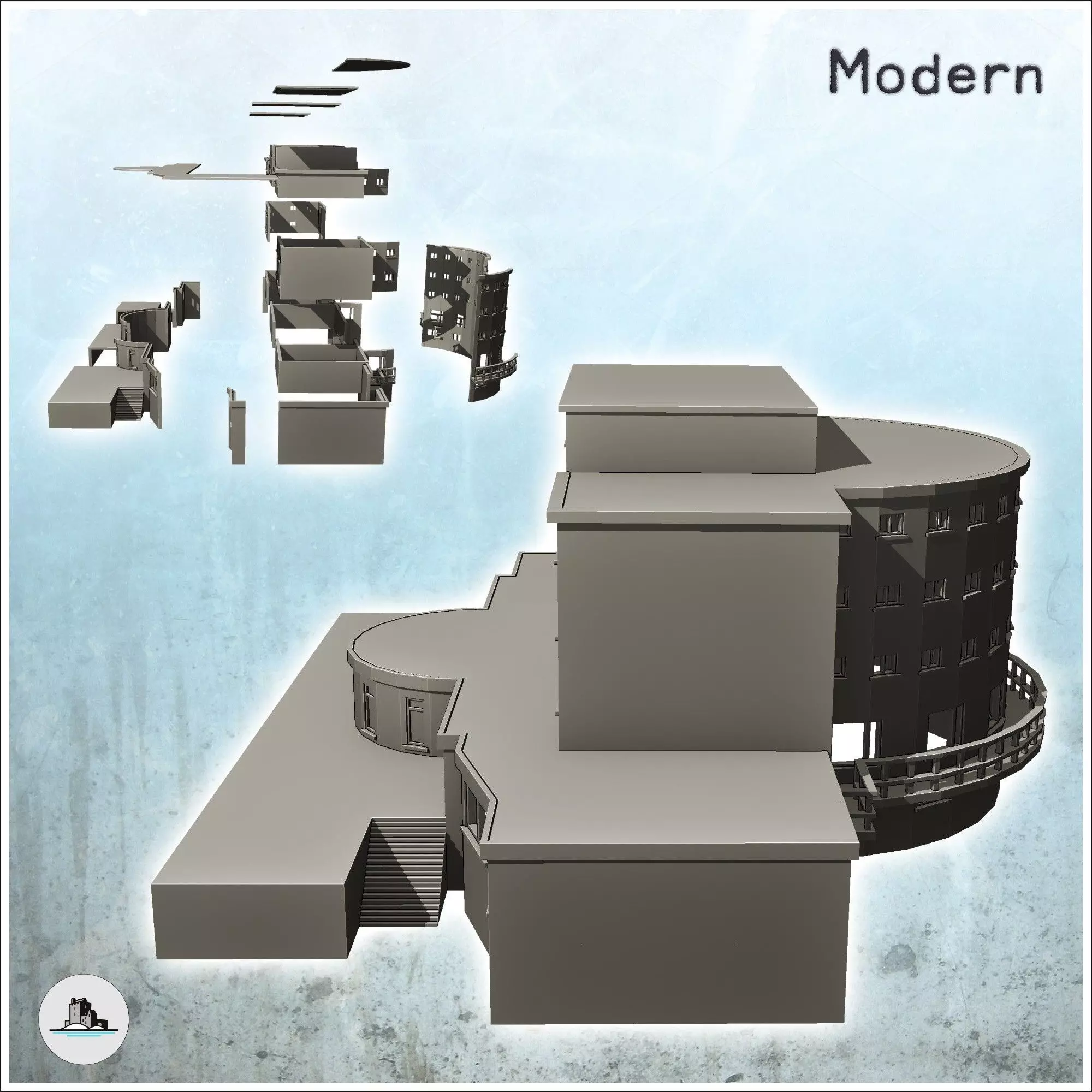 Hotel Campo Imperatore Gran Sasso Italy escape of Mussolini - Wo 3D print model_3
