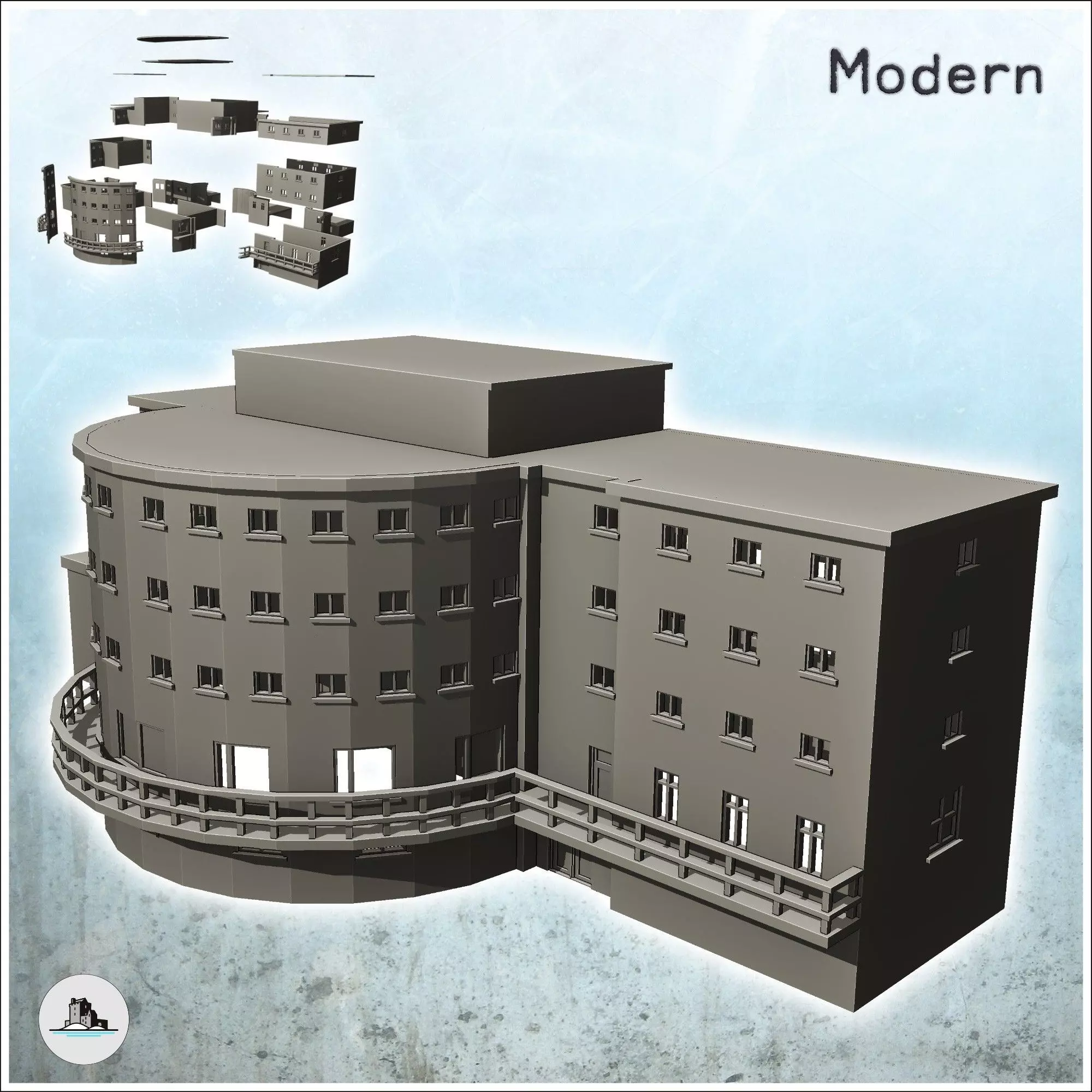 Hotel Campo Imperatore Gran Sasso Italy escape of Mussolini - Wo 3D print model_0