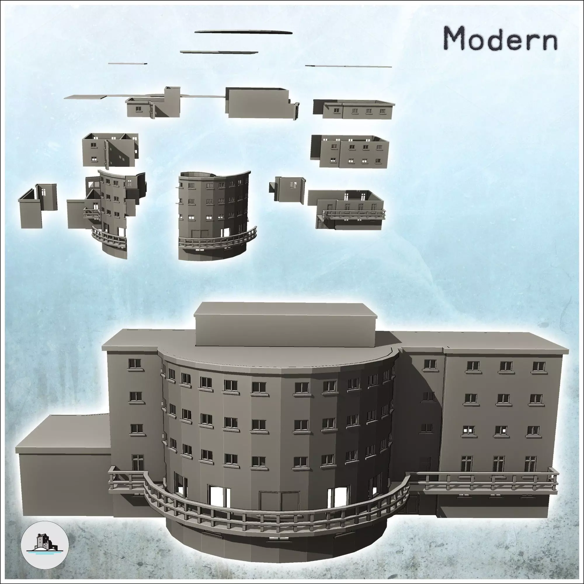 Hotel Campo Imperatore Gran Sasso Italy escape of Mussolini - Wo 3D print model_2