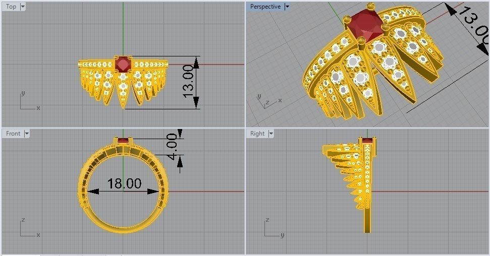 RING COMET SIMPLE 3D print model_1