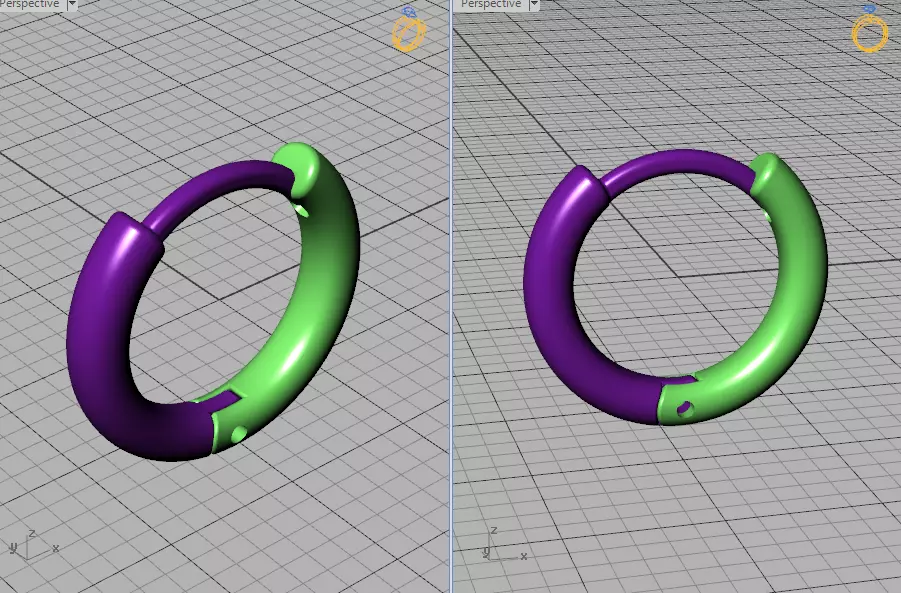 Small Hoop Earrings 3dmodel 13mm size 3D print model_37