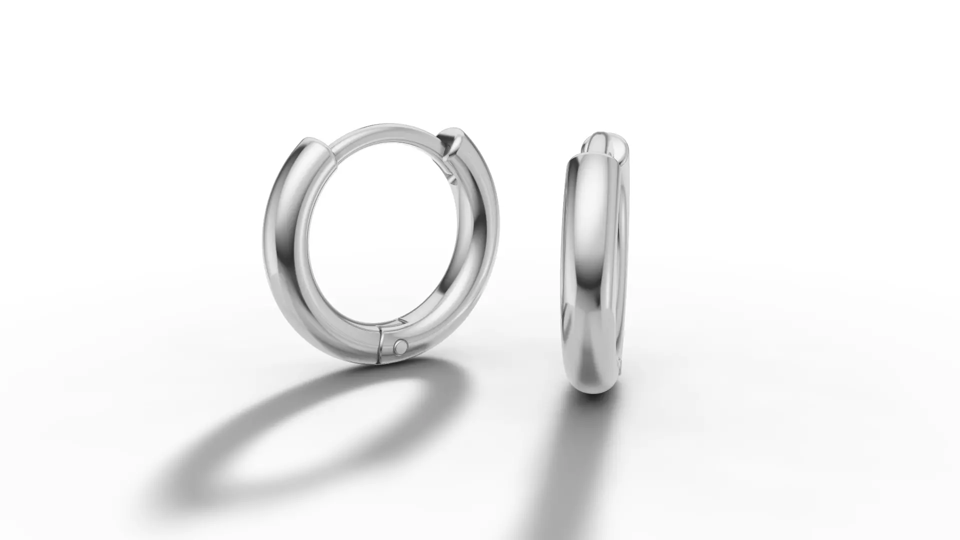Small Hoop Earrings 3dmodel 13mm size 3D print model_3