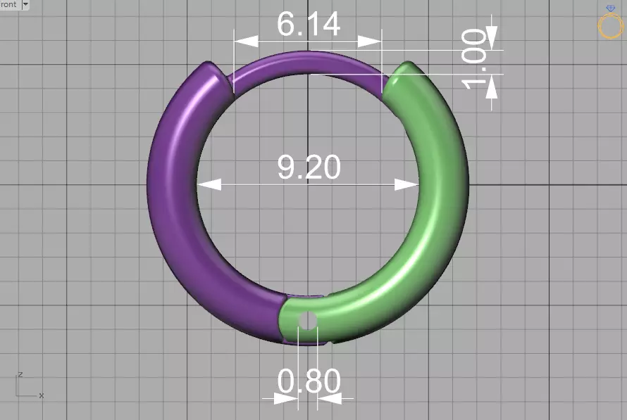 Small Hoop Earrings 3dmodel 13mm size 3D print model_8