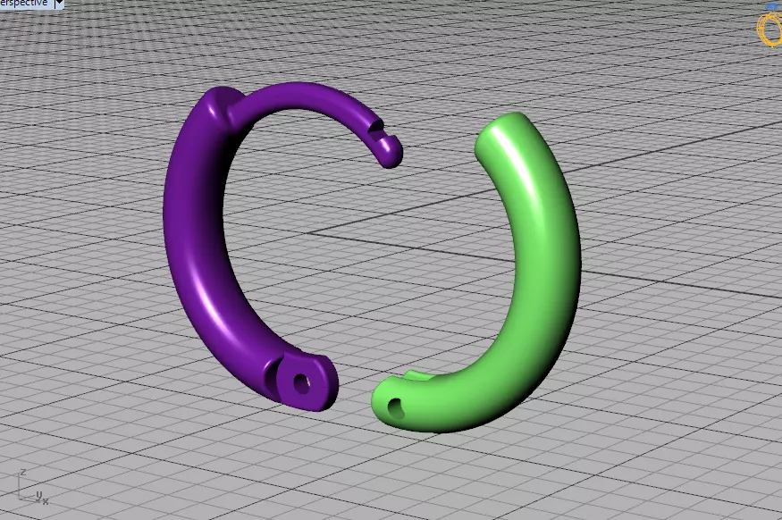 Small Hoop Earrings 3dmodel 13mm size 3D print model_40