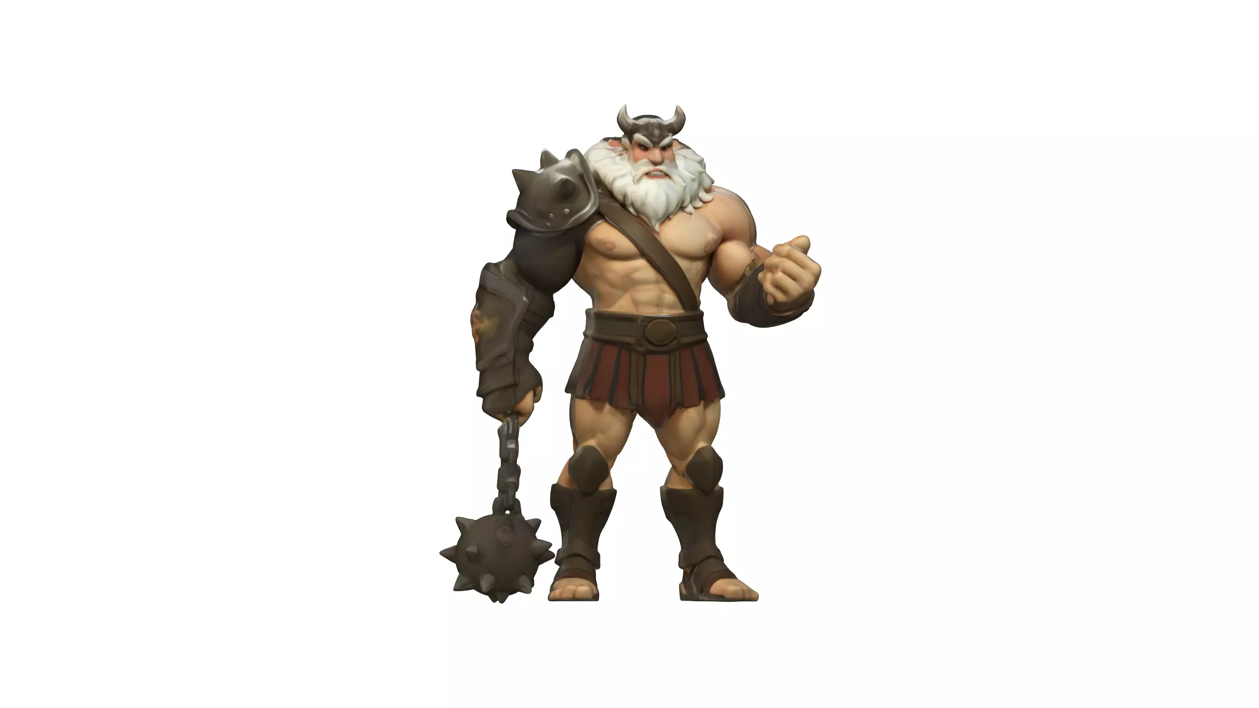 Stylized Viking Warrior 3D model_1
