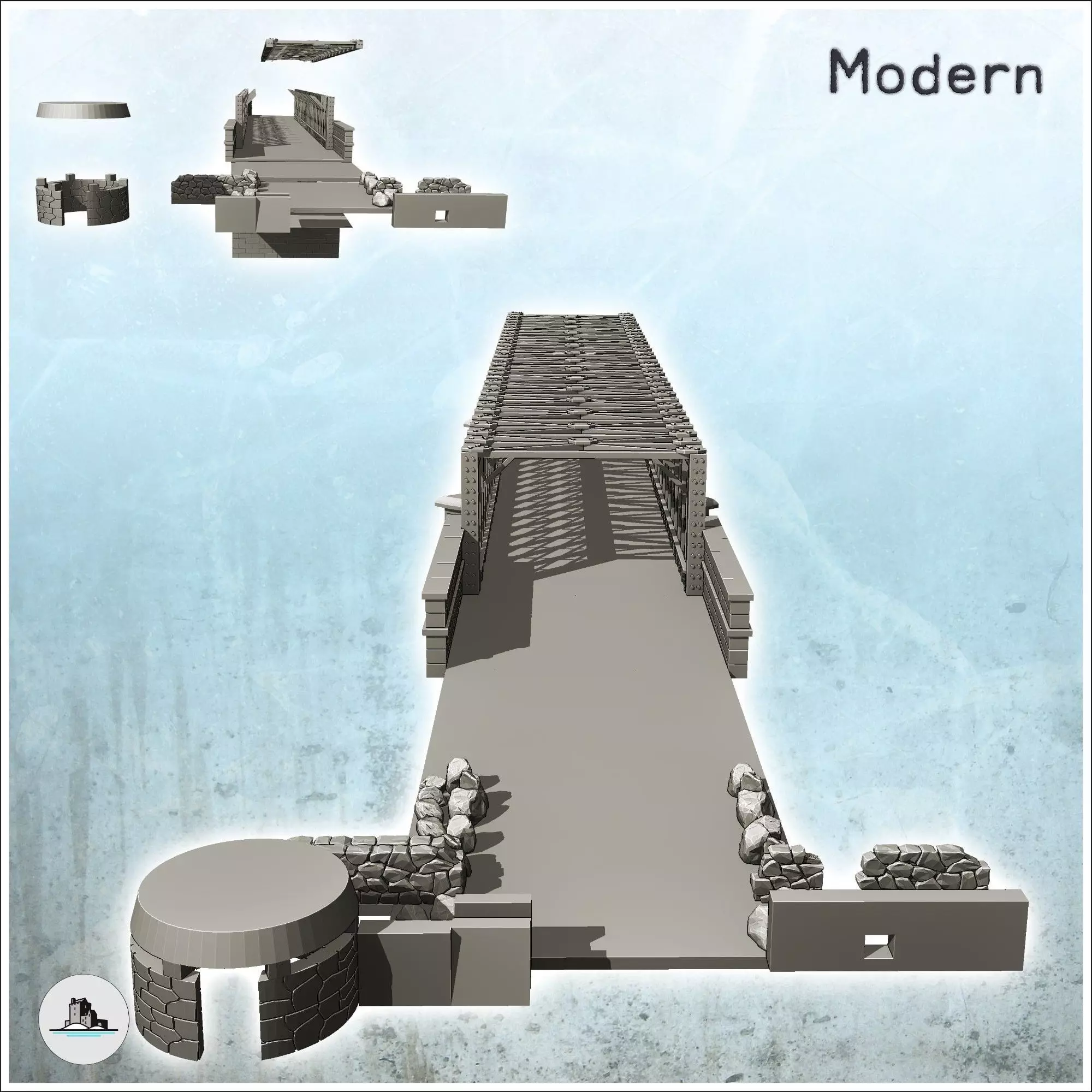 Primisole Bridge Sicily Italy - World War Two Second WWII Front  3D print model_2