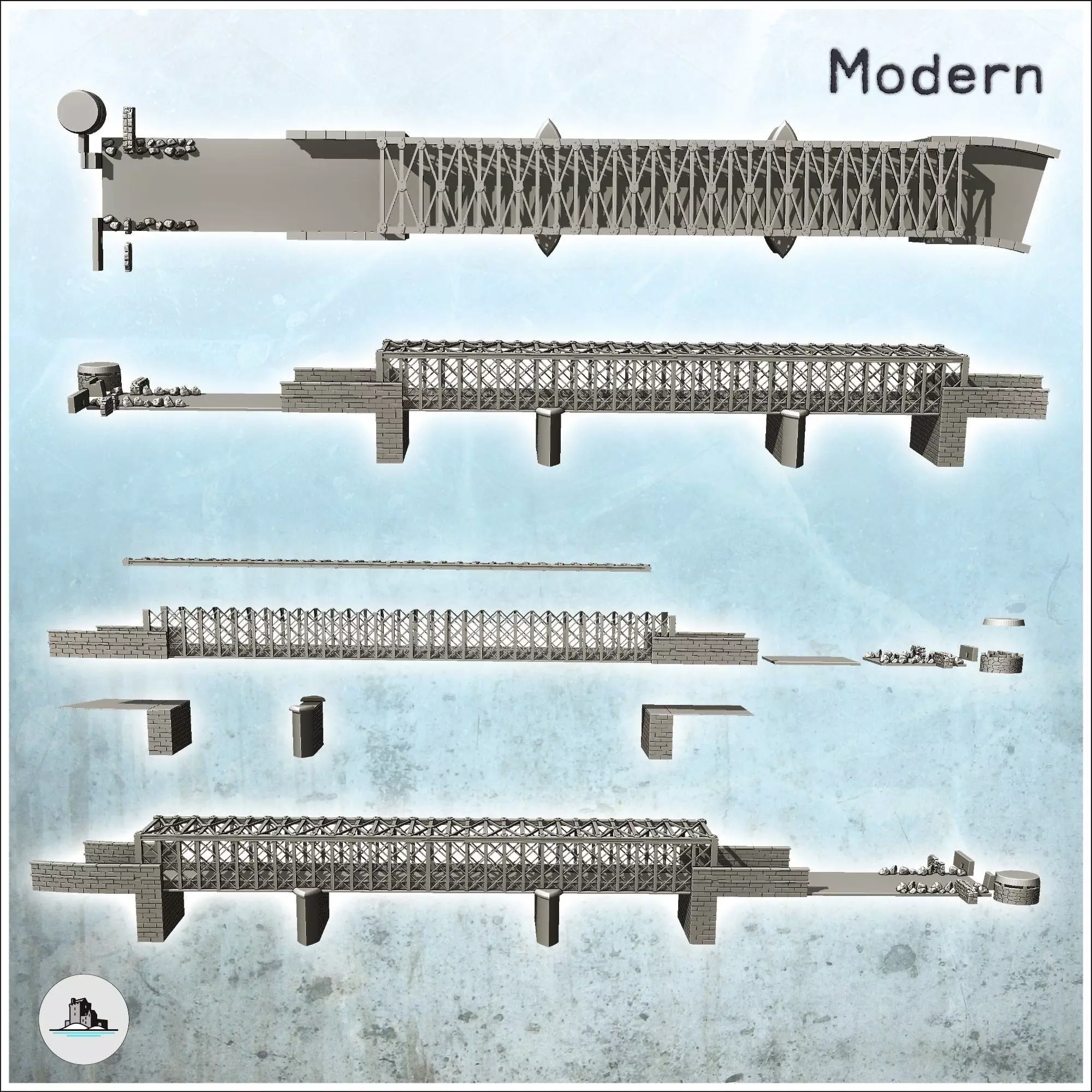 Primisole Bridge Sicily Italy - World War Two Second WWII Front  3D print model_3