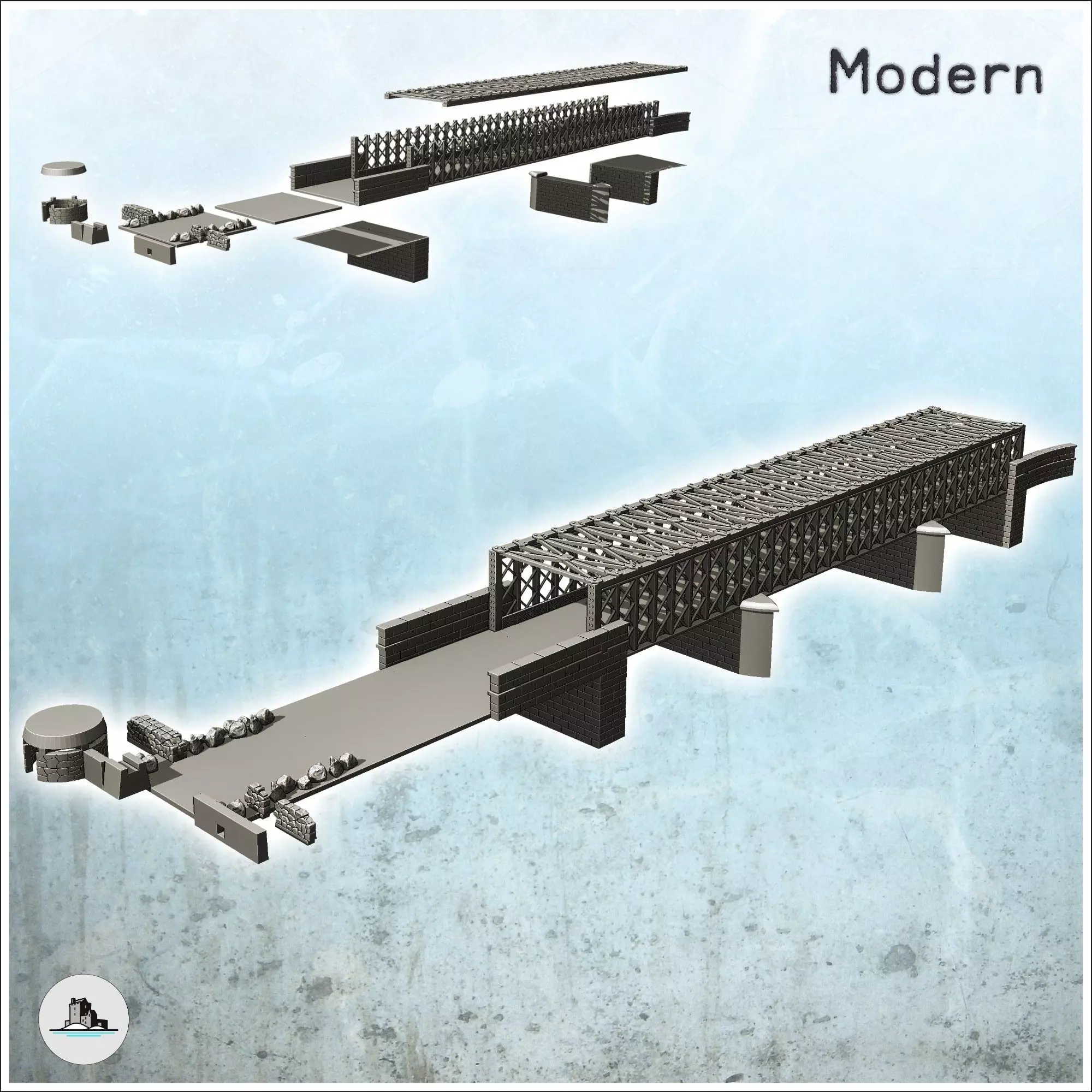 Primisole Bridge Sicily Italy - World War Two Second WWII Front  3D print model_0