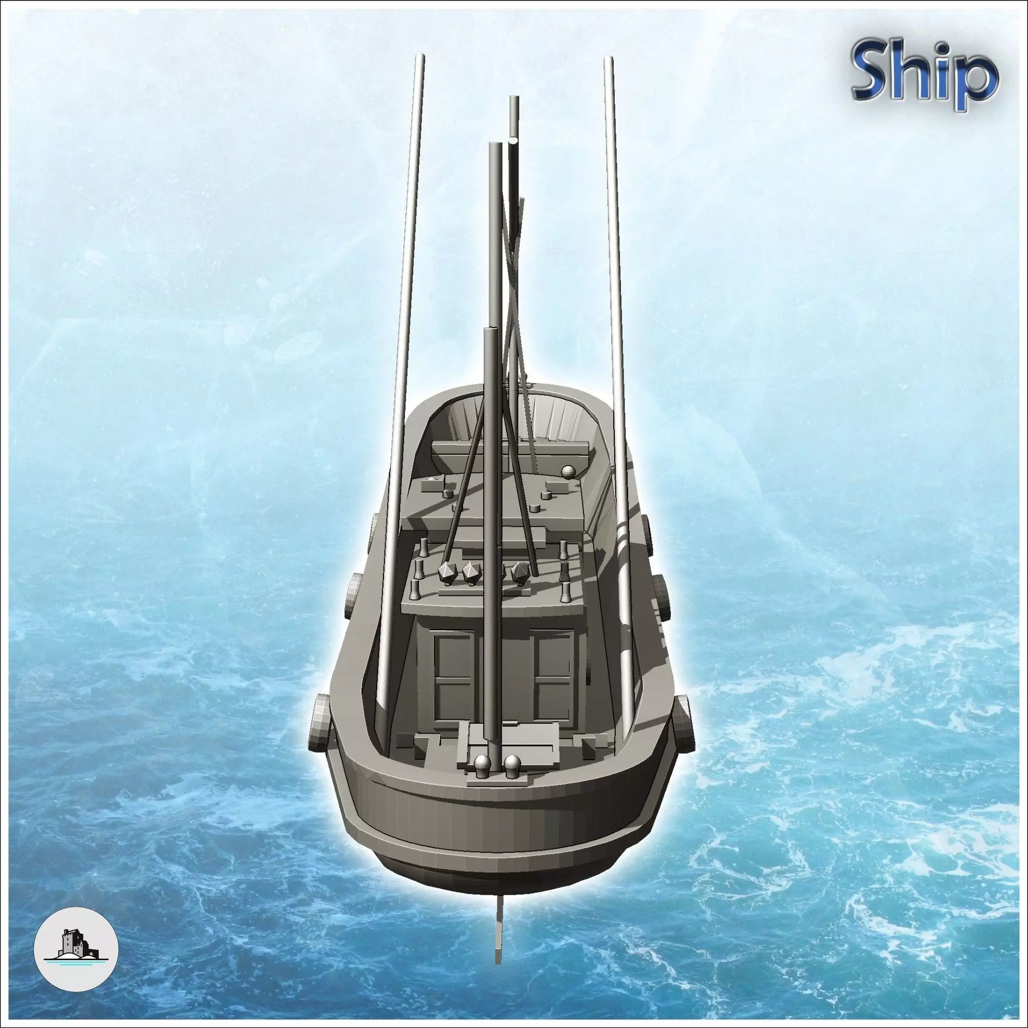 Long modern fishing boat 5 - World War Two Second WWII Front Eas 3D print model_3