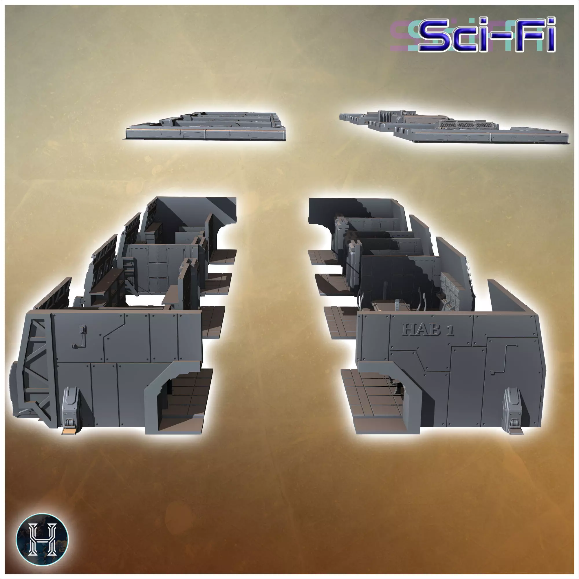 Massive rectangular industrial facility with numerous vents and  3D print model_7