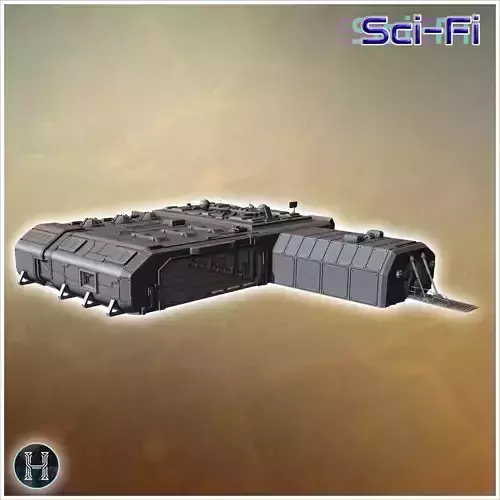 Low-profile hangar with extensive internal space for large machi