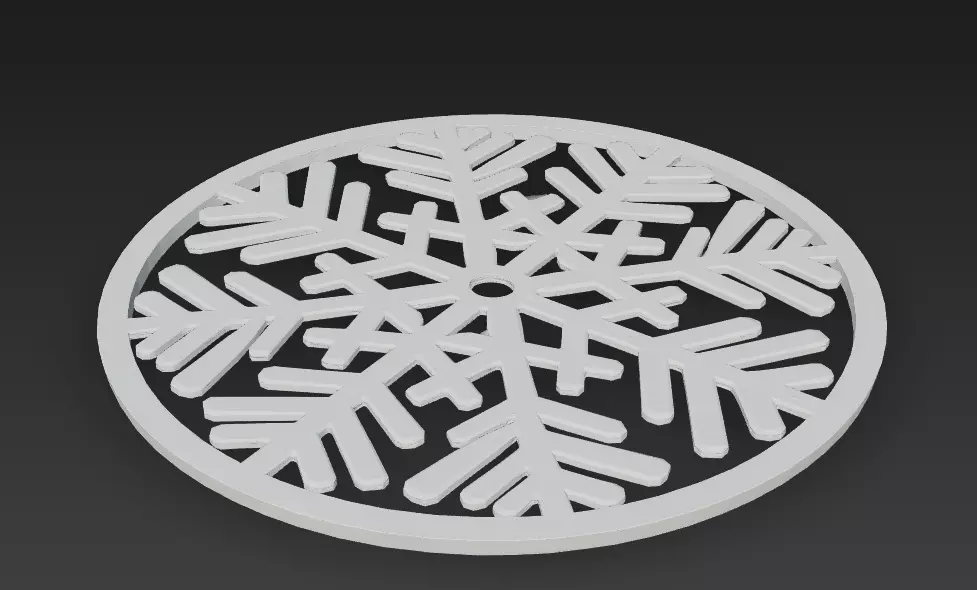 snowflake coaster 3D print model_1