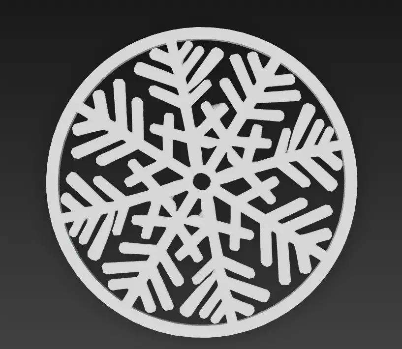 snowflake coaster 3D print model_3