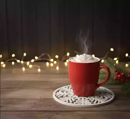 snowflake coaster 3D print model