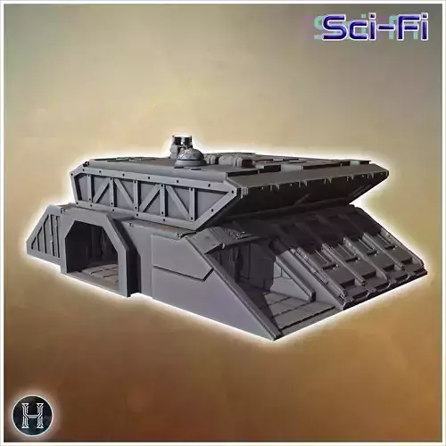 Reinforced bunker-like structure with retractable roof and heavy