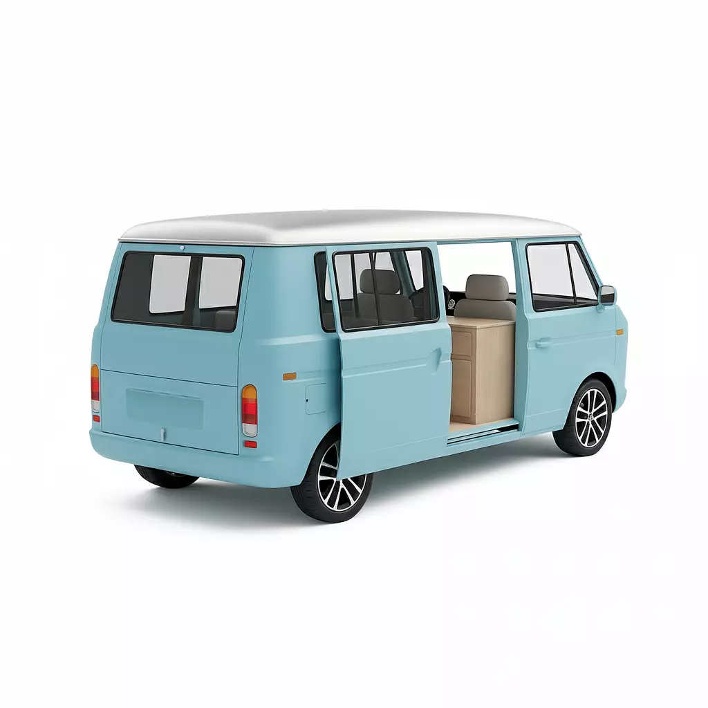 Camper Van Low-poly 3D model_6