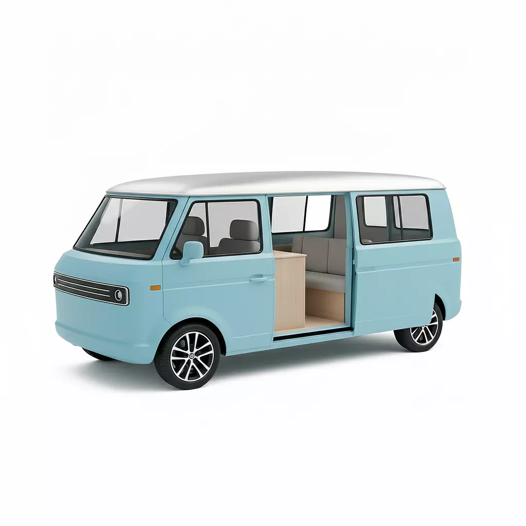 Camper Van Low-poly 3D model_5
