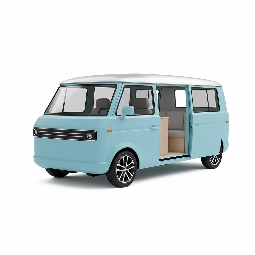Camper Van Low-poly 3D model_2